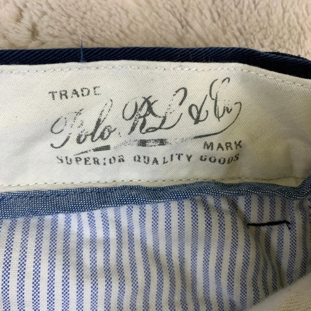 Polo Ralph Lauren Mens Classic Fit Chino Pants‎ Navy Blue 100% Cotton 34x32